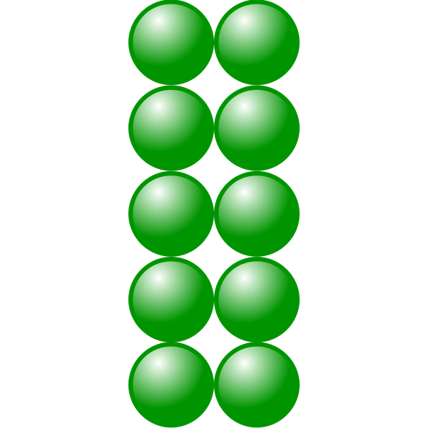 SVG 2x5 green balls