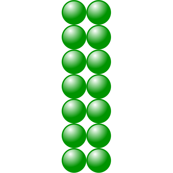 SVG 2x7 green balls
