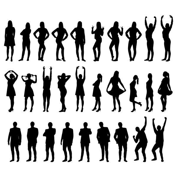 SVG 30 people silhouettes