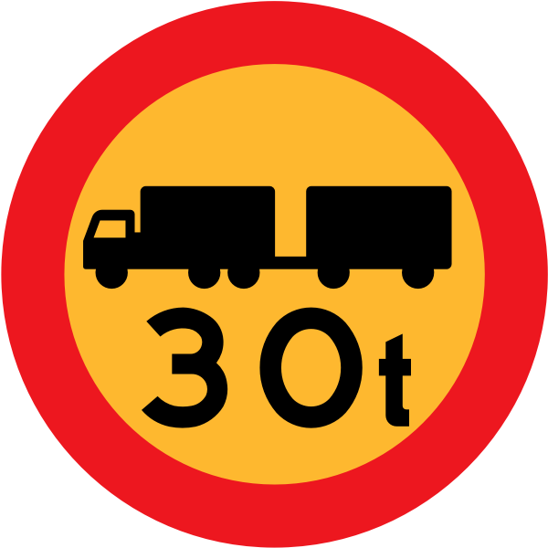 SVG 30 ton trucks vector road sign