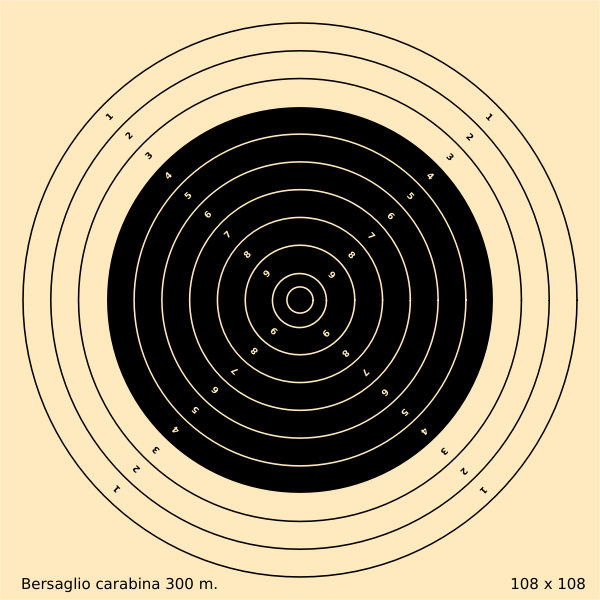 SVG 300m bullet shooting target vector clip art