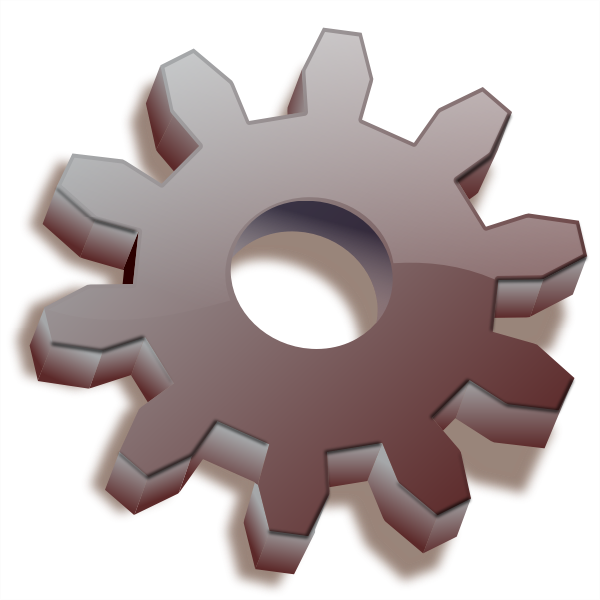 SVG 3D brown gear icon vector drawing