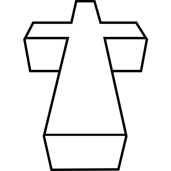 SVG 3D cross vector drawing