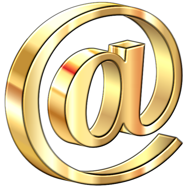 SVG 3D Enhanced Gold AT Sign 3