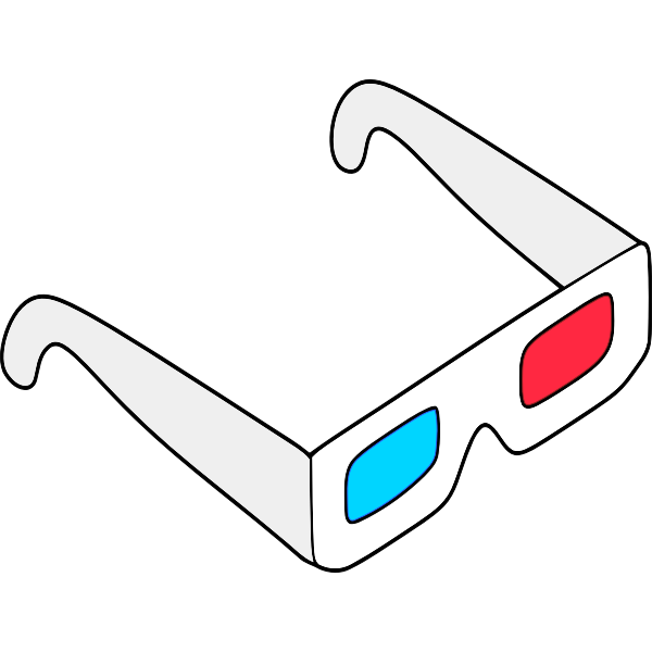 SVG 3D glasses vector sketch