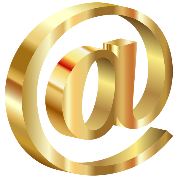 SVG 3D Gold AT Sign