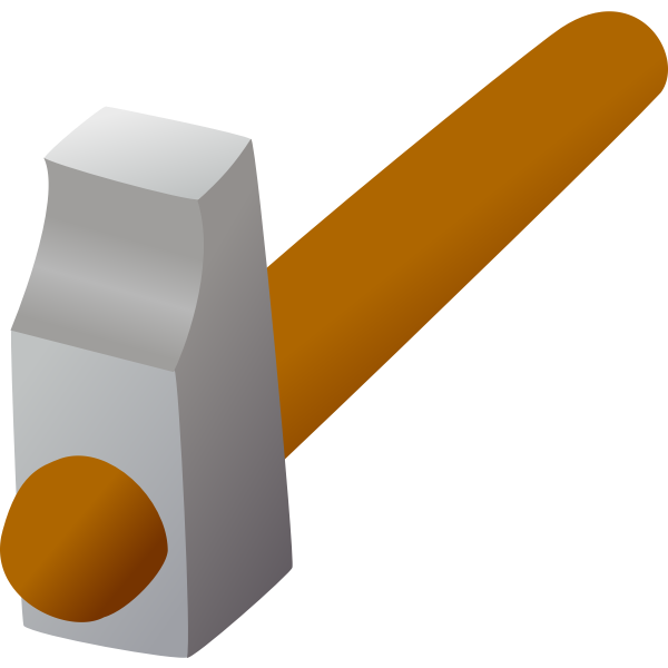 SVG 3D hammer icon vector drawing