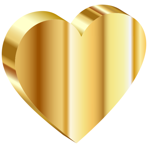 SVG 3D Heart Of Gold