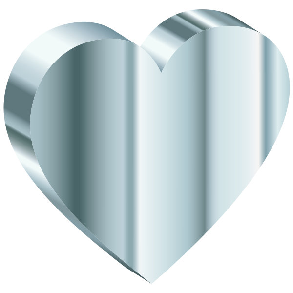 SVG 3D Heart Of Silver