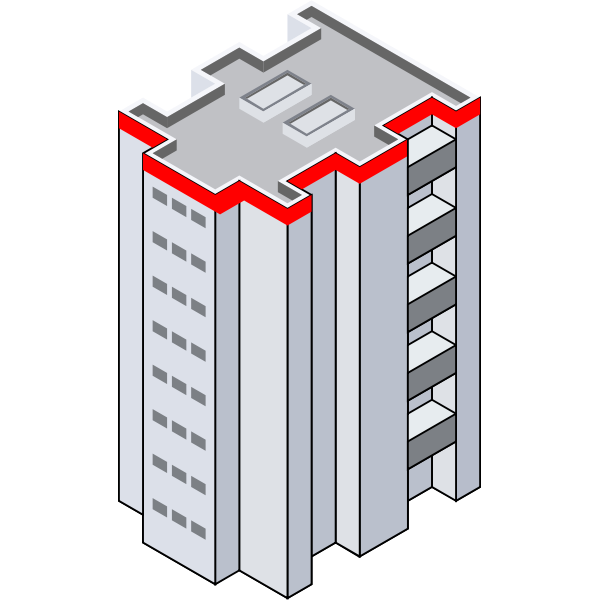 SVG 3D high rise flats building