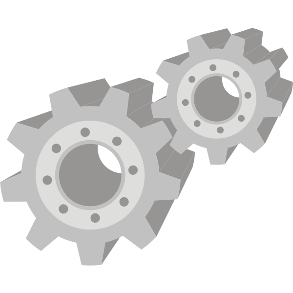 SVG 3D mechanical gear vector clip art
