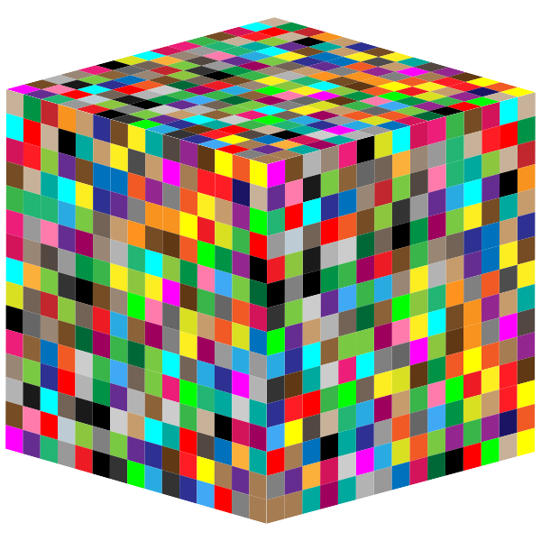 SVG 3D Multicolored cube