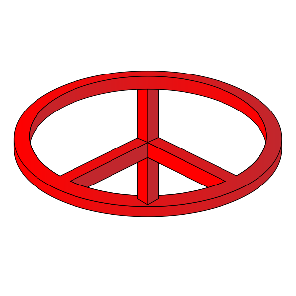 SVG 3D Optical Illusion of a peace sign vector drawing