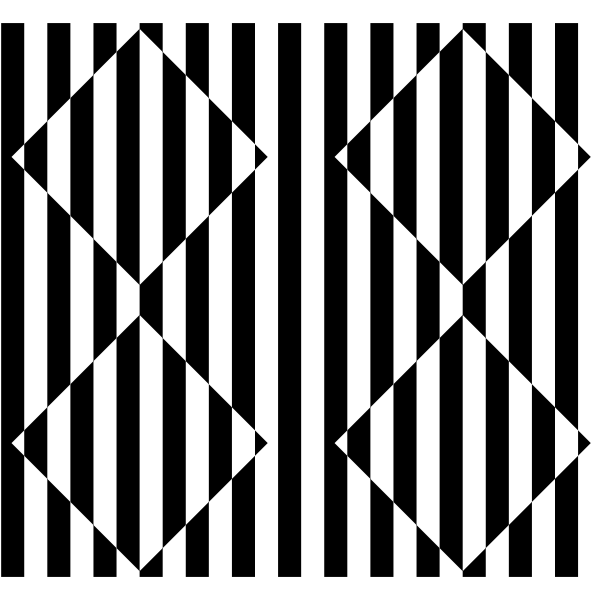 SVG 3D optical illusion with black and white stripes vector illustration
