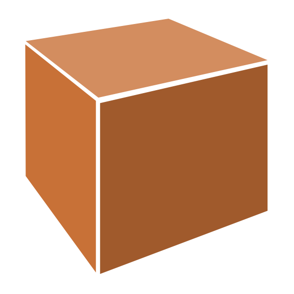 SVG 3D orange box vector clip art