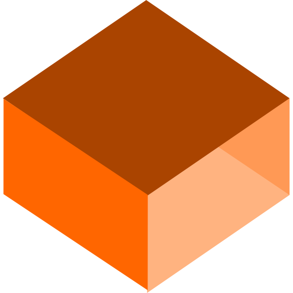 SVG 3D orange box vector drawing