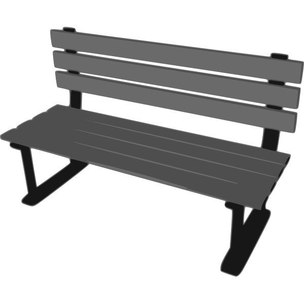 SVG 3D park bench vector drawing