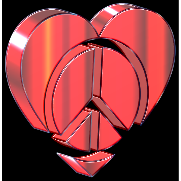 SVG 3D Peace Heart 2
