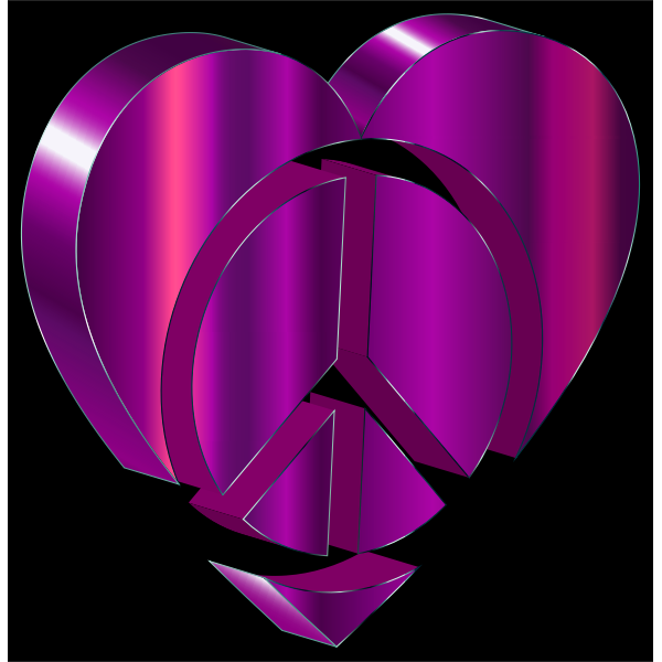 SVG 3D Peace Heart Amemthyst