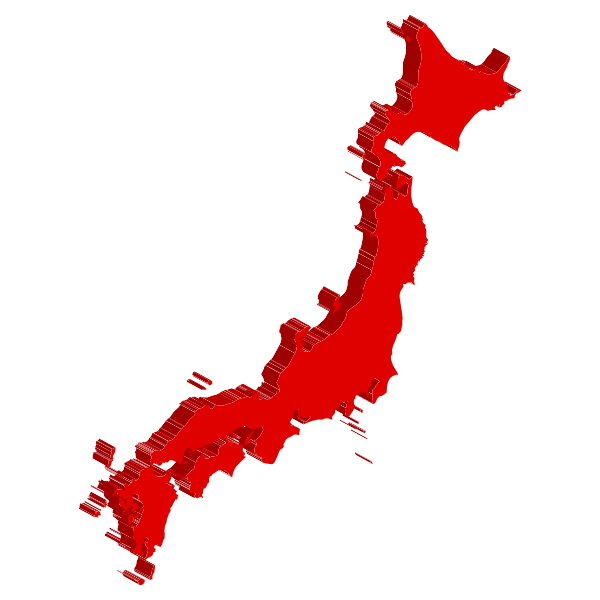 SVG 3D perspective of Japan