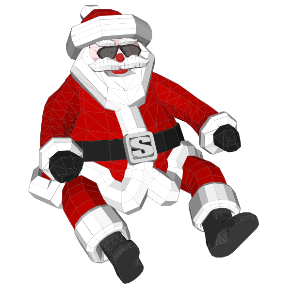 SVG 3D polygonal Santa Claus