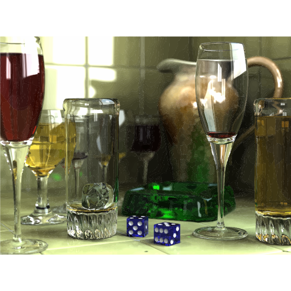 SVG 3D Rendered Wine Glasses