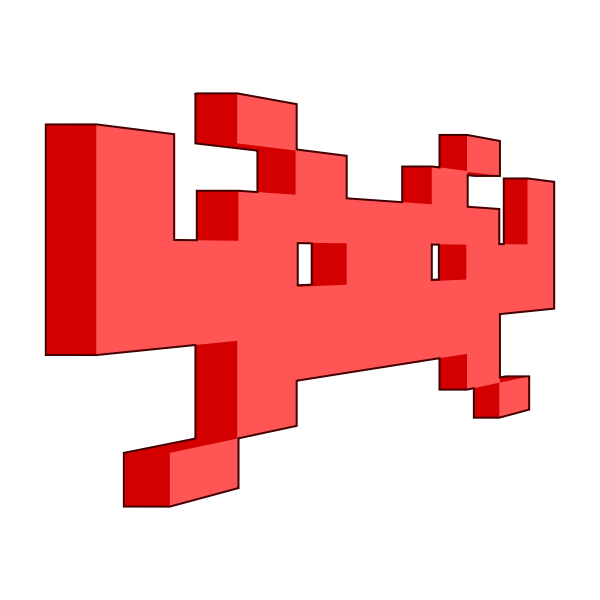 SVG 3D space invader vector graphics