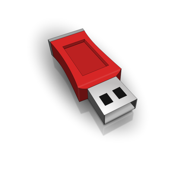 SVG 3D vector drawing of red USB stick