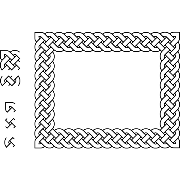 SVG 4 plait border rectangle