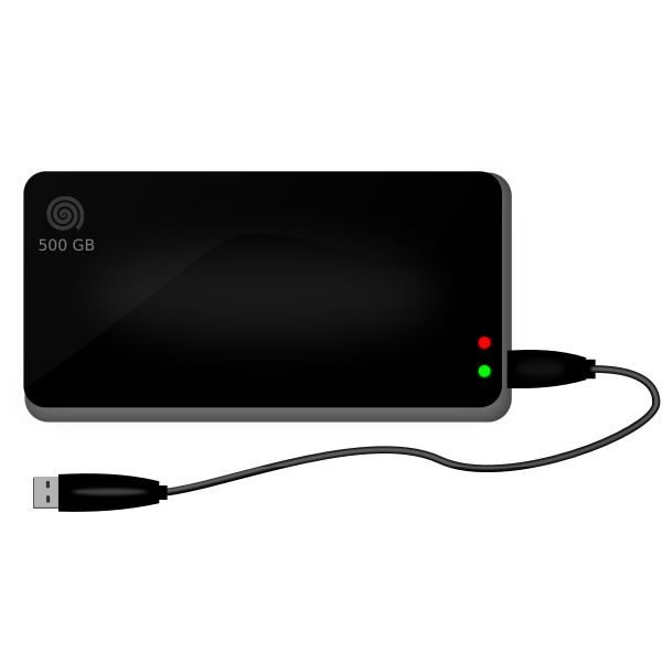 SVG 500 GB external drive vector image