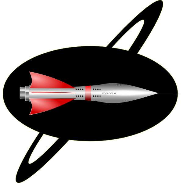 SVG 50s style color rocket ship vector image