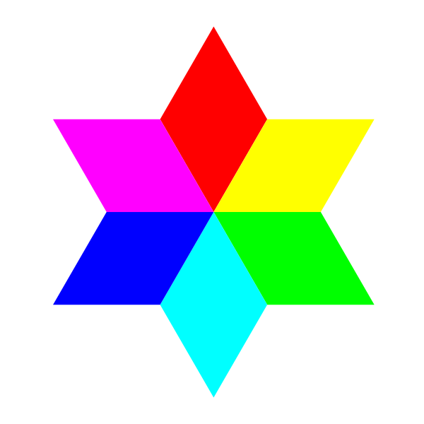 SVG 6 color diamond hexagram
