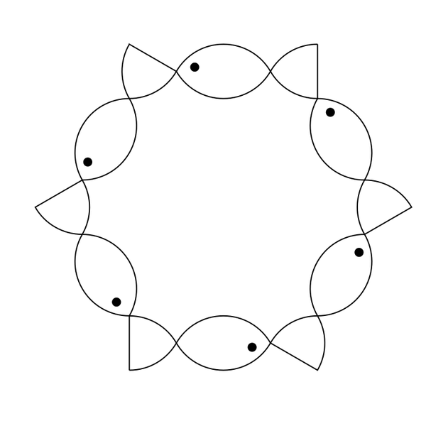 SVG 6 fish hexagon