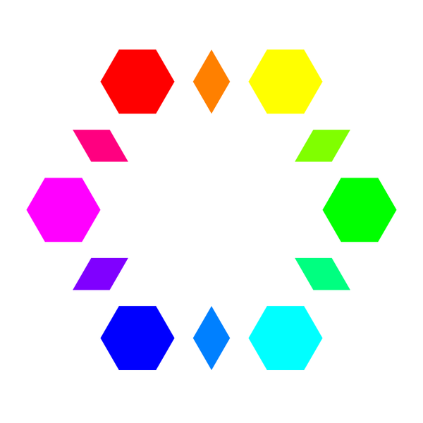SVG 6 hexagons 6 diamonds
