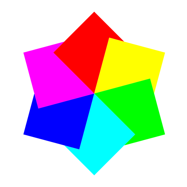 SVG 6 squares hexagram