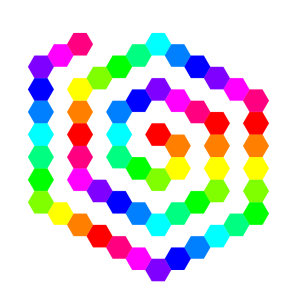SVG 60 hexagon spiral