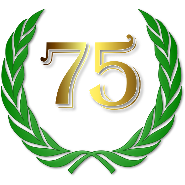SVG 75 year anniversary logotype