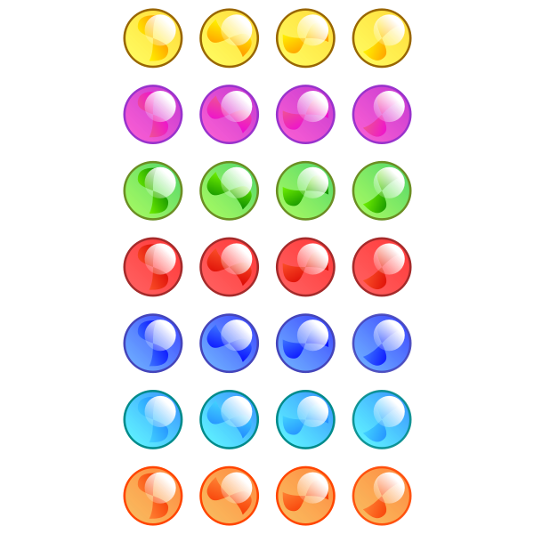 SVG 7x5 shiny colored marbles vector graphics