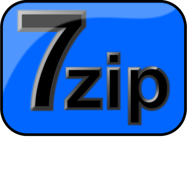 SVG 7zip Glossy Extrude Blue