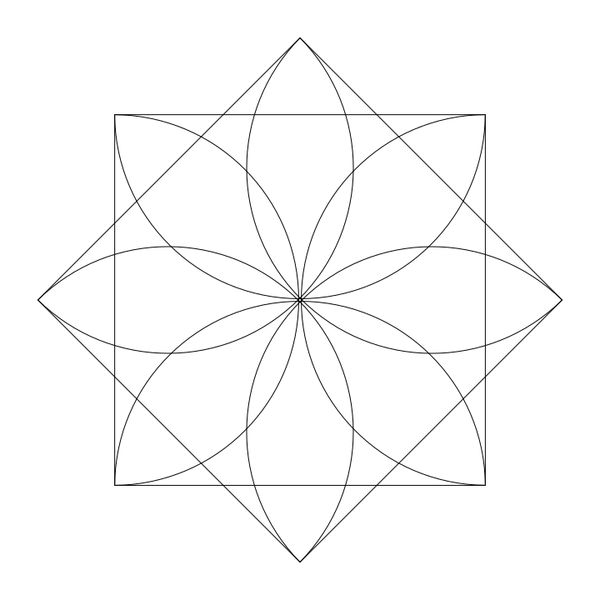 SVG 8 half circles octagram