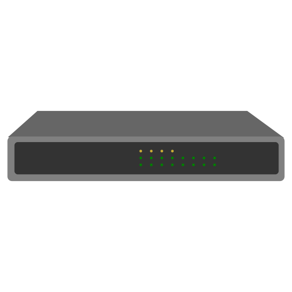 SVG 8-Port Metal Desktop Switch with 4 PoE Ports wireless router vector drawing