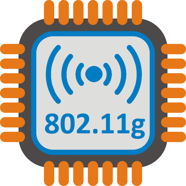 SVG 80211g WiFi chip set stylized icon vector clip art
