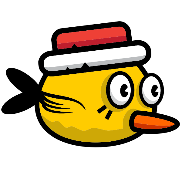 SVG A bird with a hat