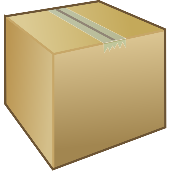 SVG A cardboard packing box with tape holding it shut vector image
