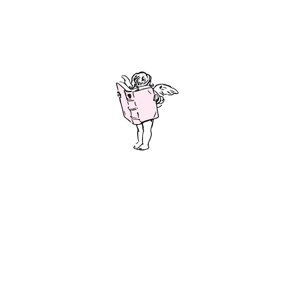 SVG A cupid reading a book