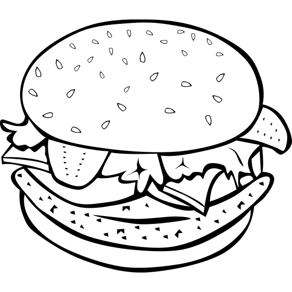 SVG A fast food chicken hamburger vector illustration