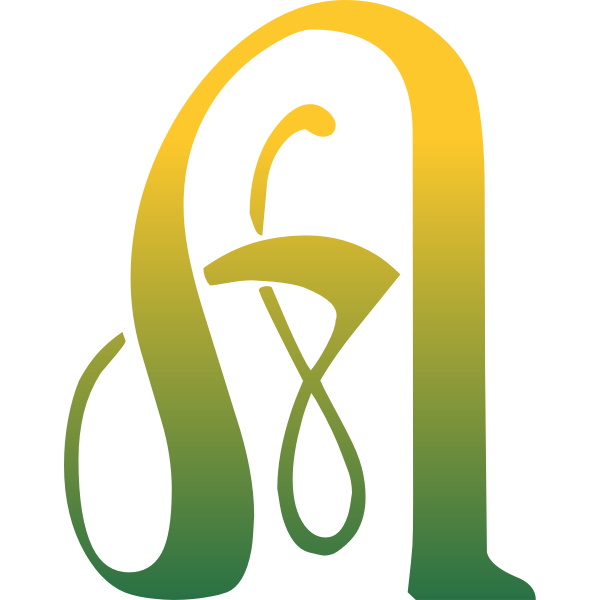 SVG A letter in yellow and green