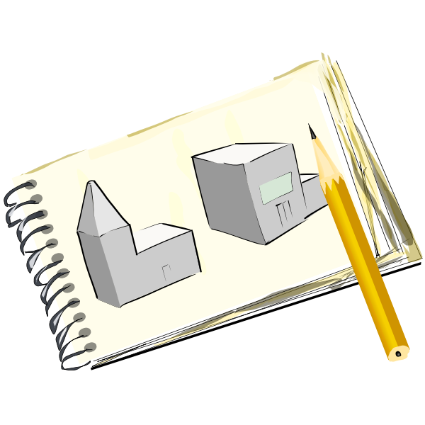 SVG A notepad with street sketch