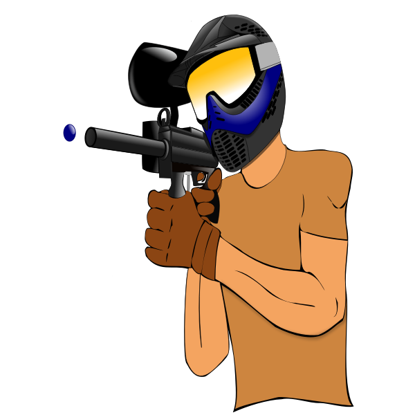 SVG A paintball player vector drawing