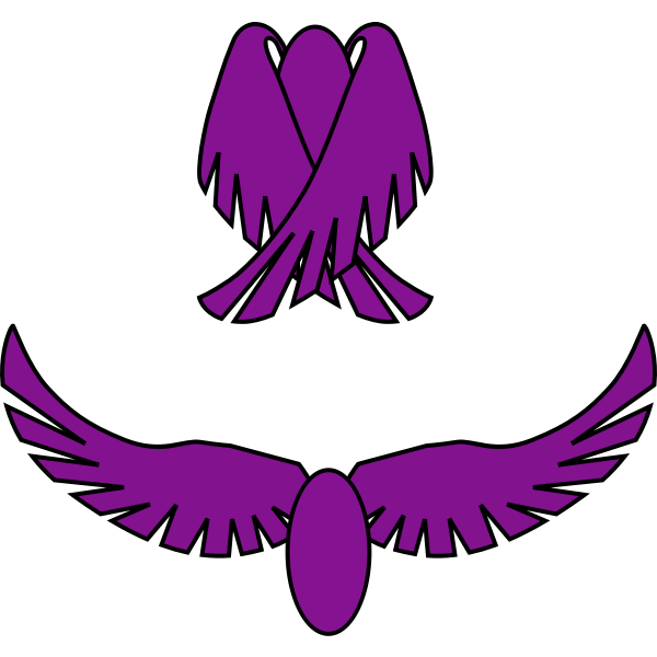 SVG A pair of open and closed wings vector image